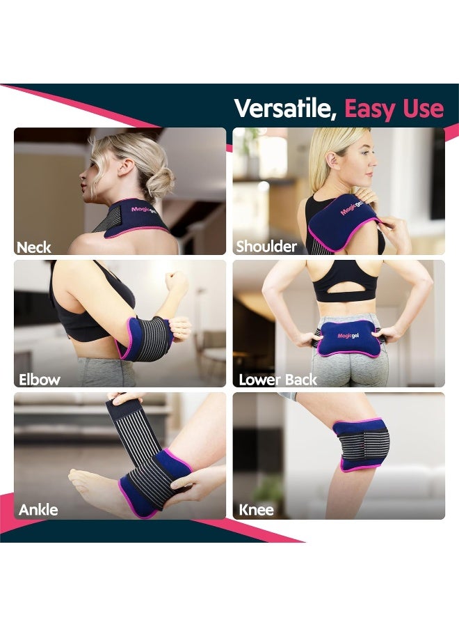Magic Gel 2 x Ice Packs for Sports Injuries with Adjustable Wrap-Around Strap | Flexible Ice Pack Set for Muscle Pain, Sciatica Relief and More | Reusable Cold Compress Kit with Hot and Cold Packs - Image 4